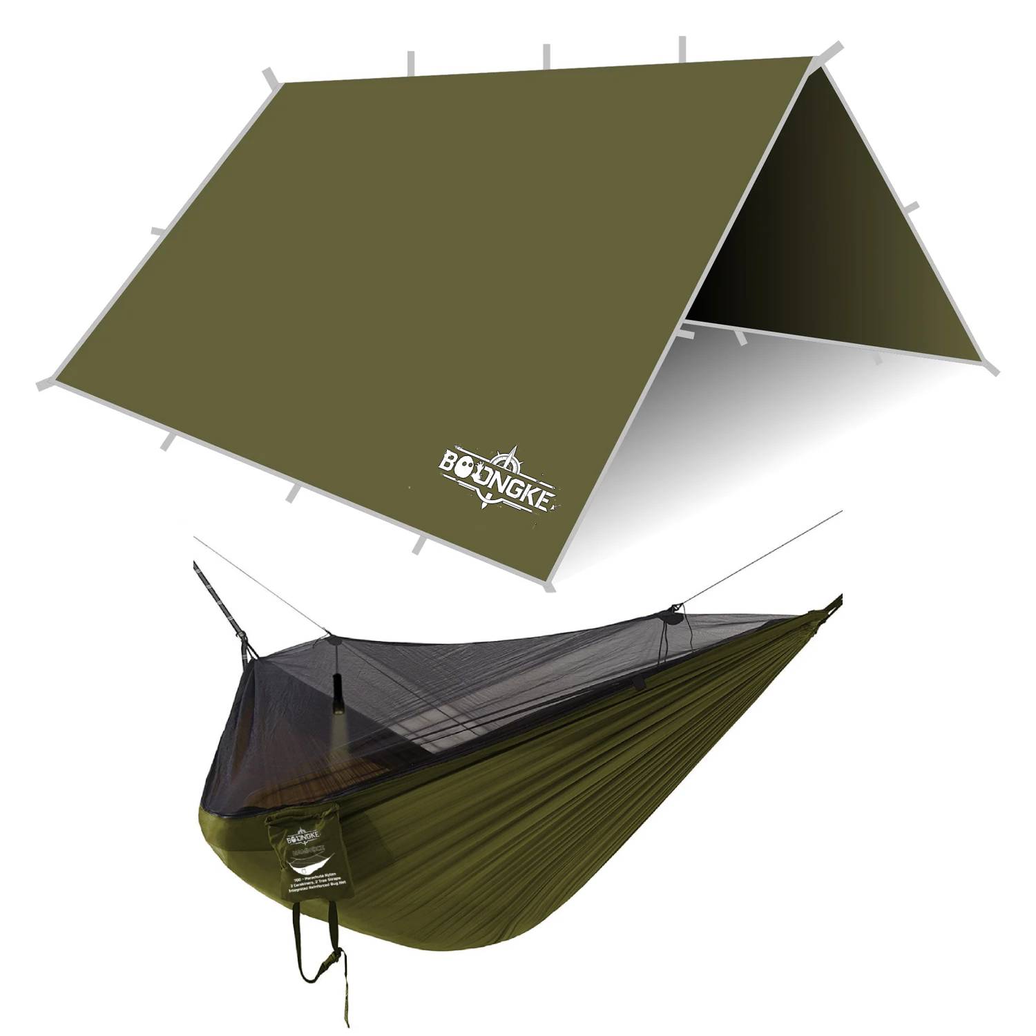 Nylon Tarp & Hammock Combo – OD Green