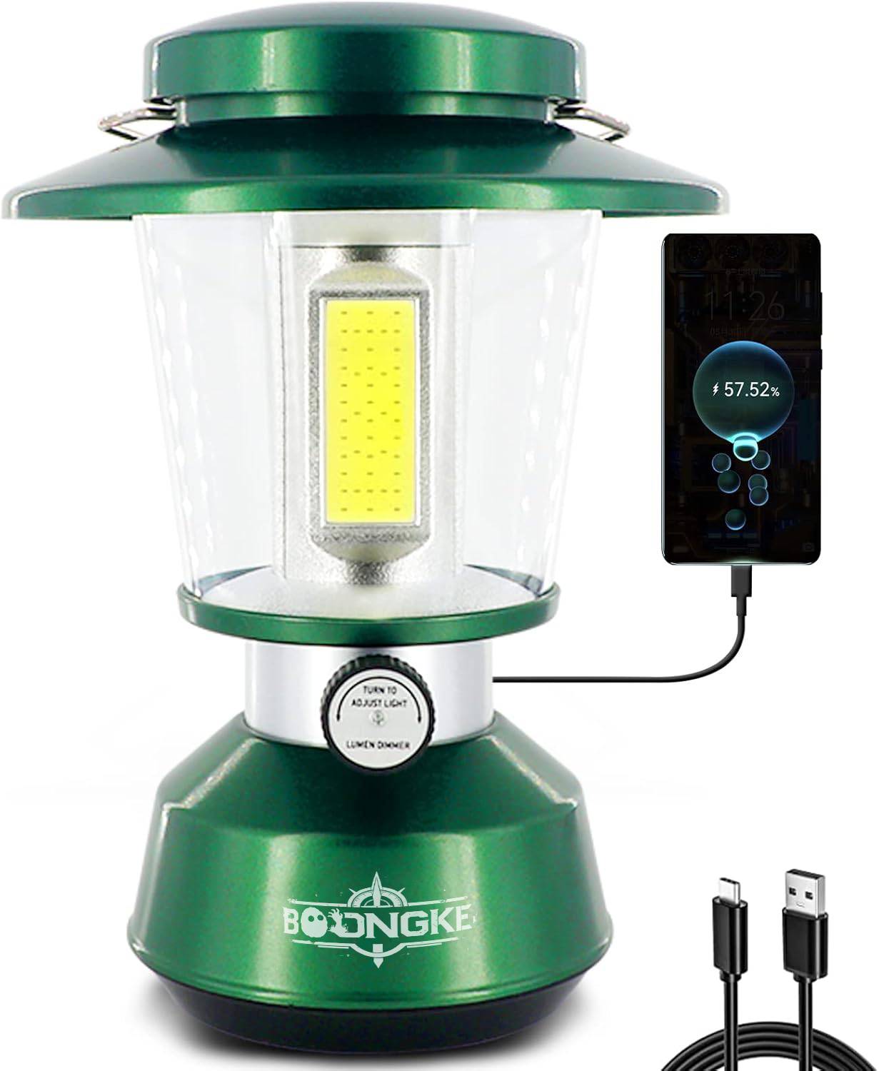 Durapower Rechargeable Camping Lantern, 5400 mAh Power Bank, IP44 Waterproof, 20 Hours