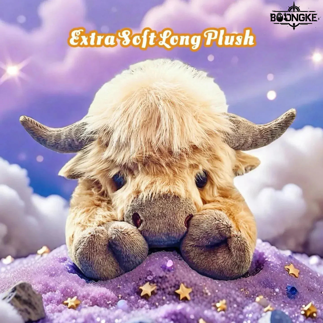 Highland Cow Stuffed Animal Plush Toy – Ultra Soft Weighted Plushie for Stress Relief & Cozy Comfort